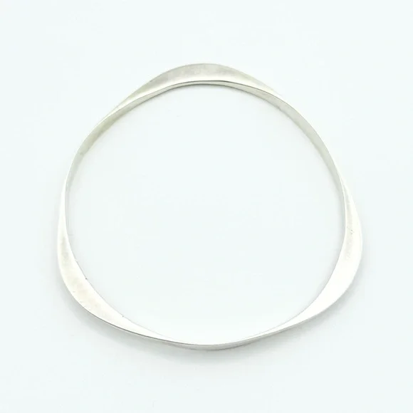 Modernist Sterling Silver Bangle Bracelet - Hand Signed - Picture 3 of 8